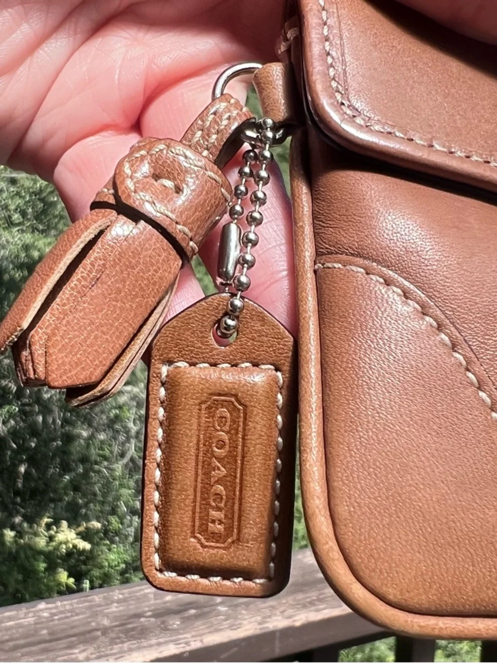 COACH VINTAGE Brown Leather Wallet Clutch w Tasseled Flap AUTHENTIC
